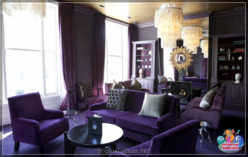 Violet walls - 50 real photos of a beautiful combination (violet, walls, beautiful, combination, purple paint walls, purple walls interior) Violet walls - 50 real photos of a beautiful combination