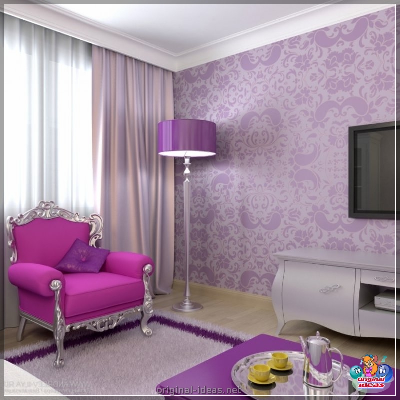 Violet walls - 50 real photos of a beautiful combination (violet, walls, beautiful, combination, purple paint walls, purple walls interior) Violet walls - 50 real photos of a beautiful combination