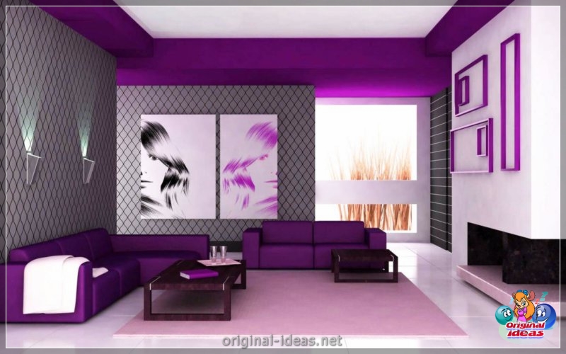 Violet walls - 50 real photos of a beautiful combination (violet, walls, beautiful, combination, purple paint walls, purple walls interior) Violet walls - 50 real photos of a beautiful combination