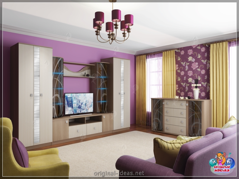 Violet walls - 50 real photos of a beautiful combination (violet, walls, beautiful, combination, purple paint walls, purple walls interior) Violet walls - 50 real photos of a beautiful combination