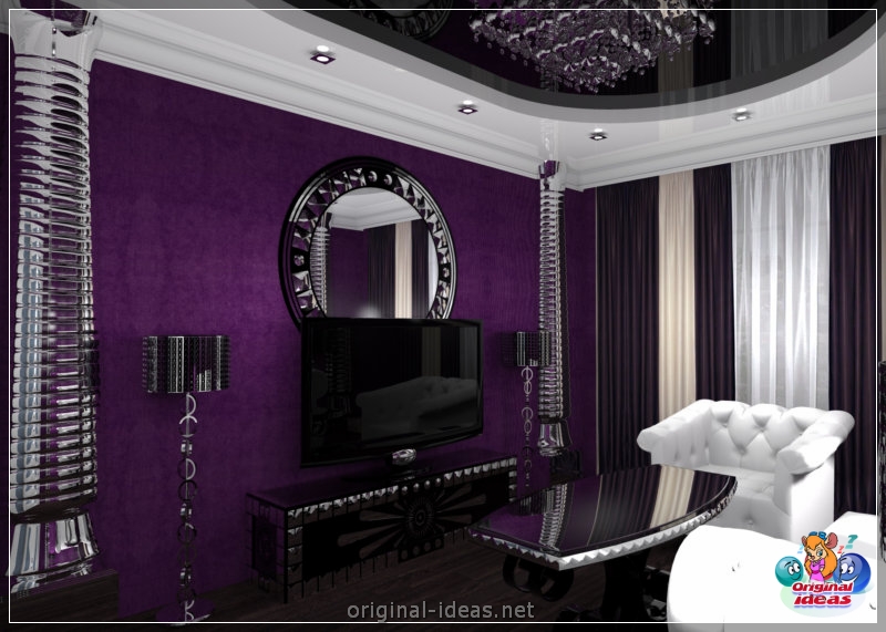 Violet walls - 50 real photos of a beautiful combination (violet, walls, beautiful, combination, purple paint walls, purple walls interior) Violet walls - 50 real photos of a beautiful combination
