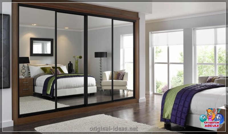 Wardrobe with a mirror - 75 photos of unusual novelties of stylish design (wardrobe, mirror, photos, stylish, design) Wardrobe with a mirror - 75 photos of unusual novelties of stylish design