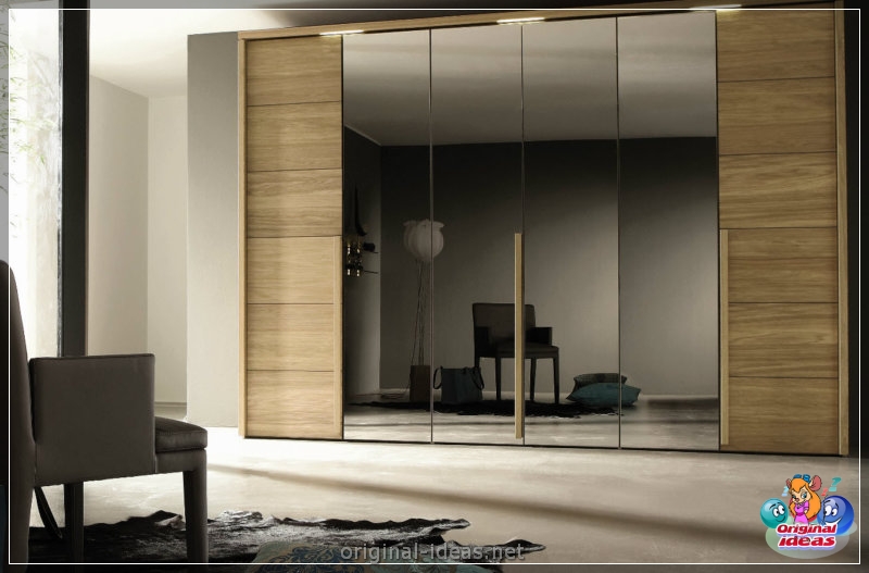 Wardrobe with a mirror - 75 photos of unusual novelties of stylish design (wardrobe, mirror, photos, stylish, design) Wardrobe with a mirror - 75 photos of unusual novelties of stylish design