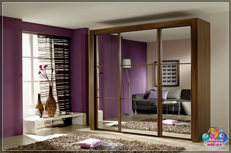 Wardrobe with a mirror - 75 photos of unusual novelties of stylish design (wardrobe, mirror, photos, stylish, design) Wardrobe with a mirror - 75 photos of unusual novelties of stylish design
