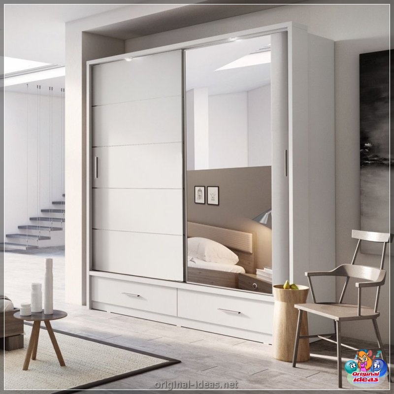Wardrobe with a mirror - 75 photos of unusual novelties of stylish design (wardrobe, mirror, photos, stylish, design) Wardrobe with a mirror - 75 photos of unusual novelties of stylish design