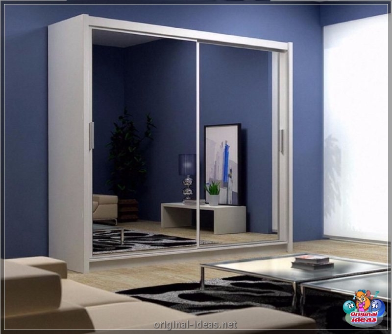 Wardrobe with a mirror - 75 photos of unusual novelties of stylish design (wardrobe, mirror, photos, stylish, design) Wardrobe with a mirror - 75 photos of unusual novelties of stylish design