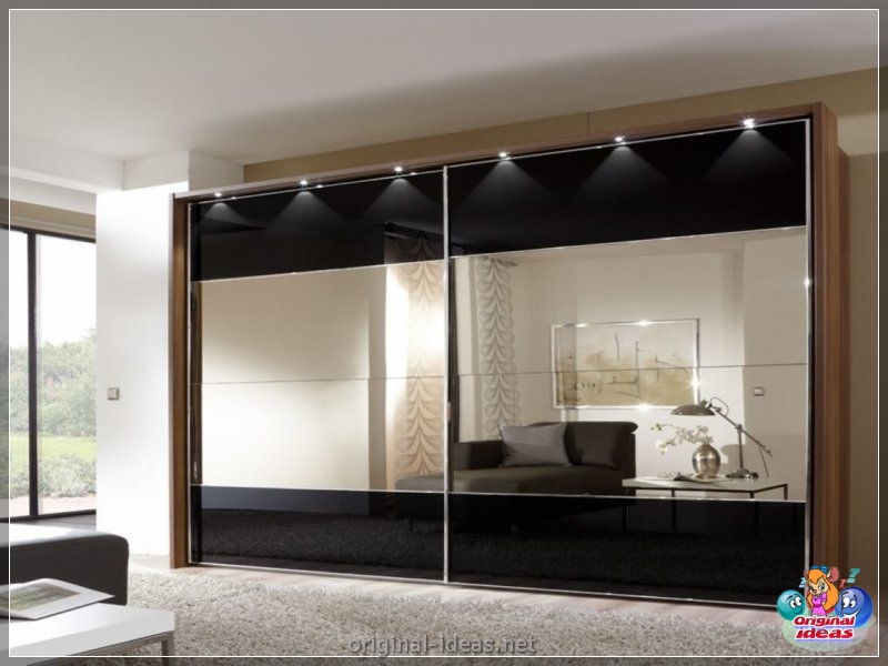 Wardrobe with a mirror - 75 photos of unusual novelties of stylish design (wardrobe, mirror, photos, stylish, design) Wardrobe with a mirror - 75 photos of unusual novelties of stylish design
