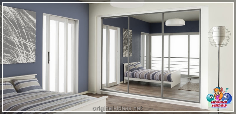 Wardrobe with a mirror - 75 photos of unusual novelties of stylish design (wardrobe, mirror, photos, stylish, design) Wardrobe with a mirror - 75 photos of unusual novelties of stylish design