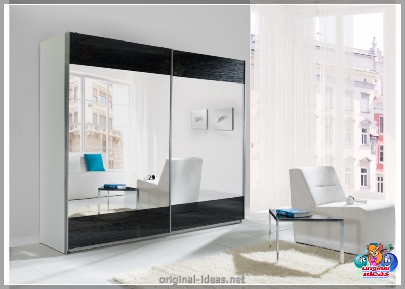 Wardrobe with a mirror - 75 photos of unusual novelties of stylish design (wardrobe, mirror, photos, stylish, design) Wardrobe with a mirror - 75 photos of unusual novelties of stylish design