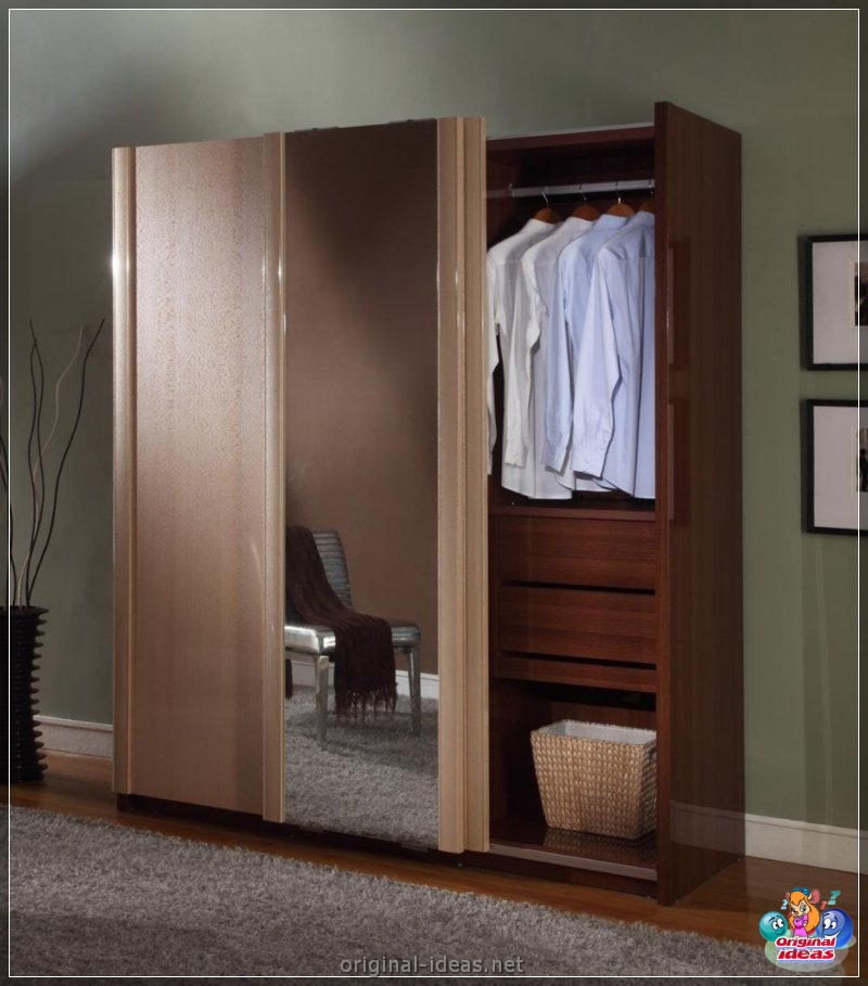 Wardrobe with a mirror - 75 photos of unusual novelties of stylish design (wardrobe, mirror, photos, stylish, design) Wardrobe with a mirror - 75 photos of unusual novelties of stylish design