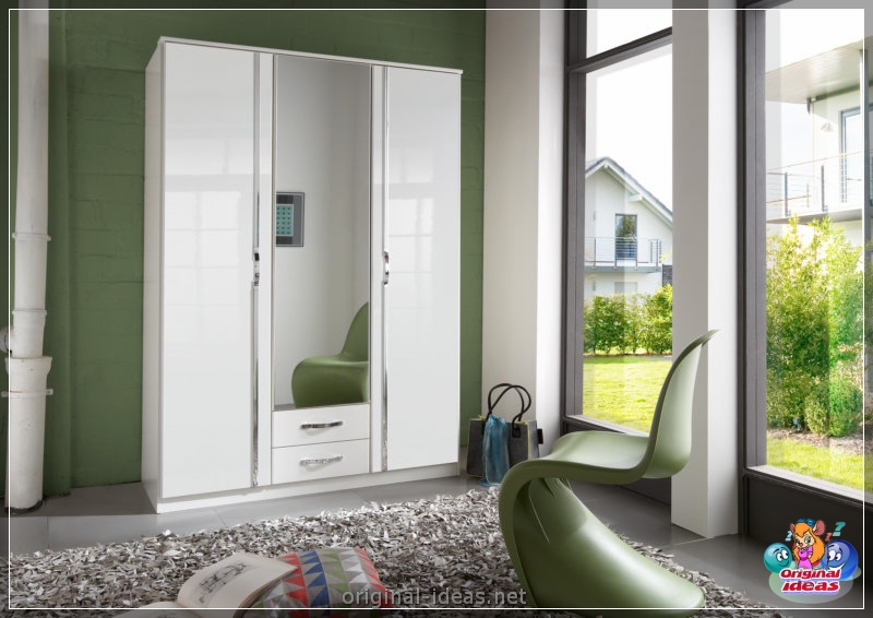 Wardrobe with a mirror - 75 photos of unusual novelties of stylish design (wardrobe, mirror, photos, stylish, design) Wardrobe with a mirror - 75 photos of unusual novelties of stylish design