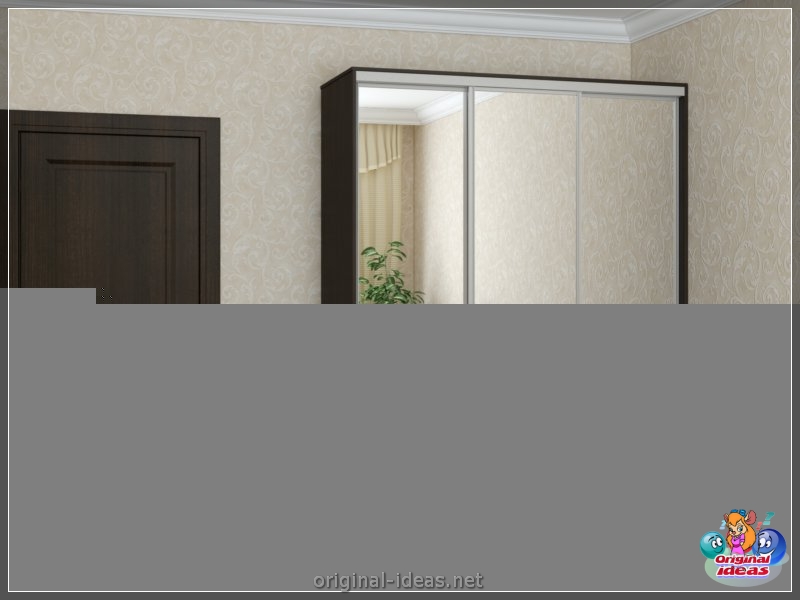 Wardrobe with a mirror - 75 photos of unusual novelties of stylish design (wardrobe, mirror, photos, stylish, design) Wardrobe with a mirror - 75 photos of unusual novelties of stylish design