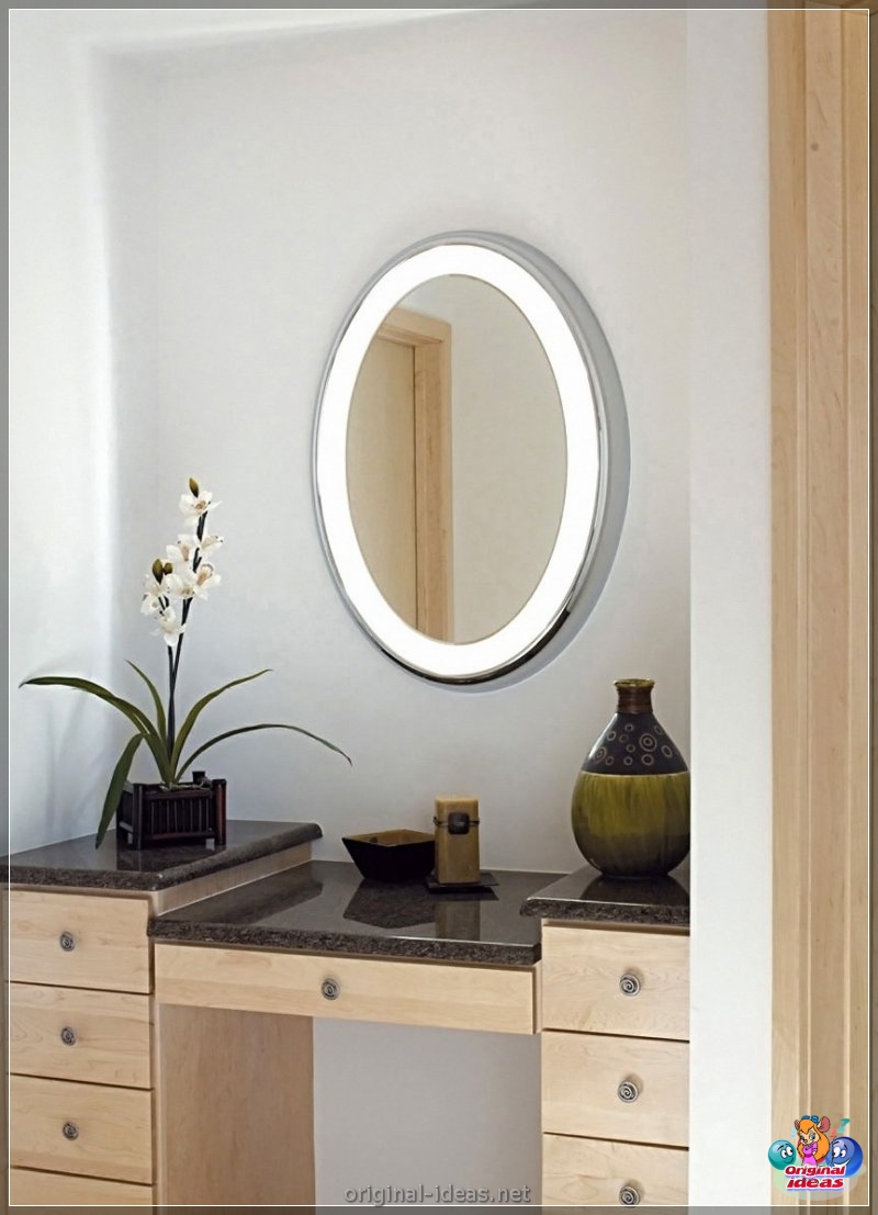 Mirror en la pared - 80 fotos de ideas de diseño originales (pared, diseño, Cómo elegir espejo, espejo fijación espejo, espejo para espejo) Mirror en la pared - 80 fotos de ideas de diseño originales