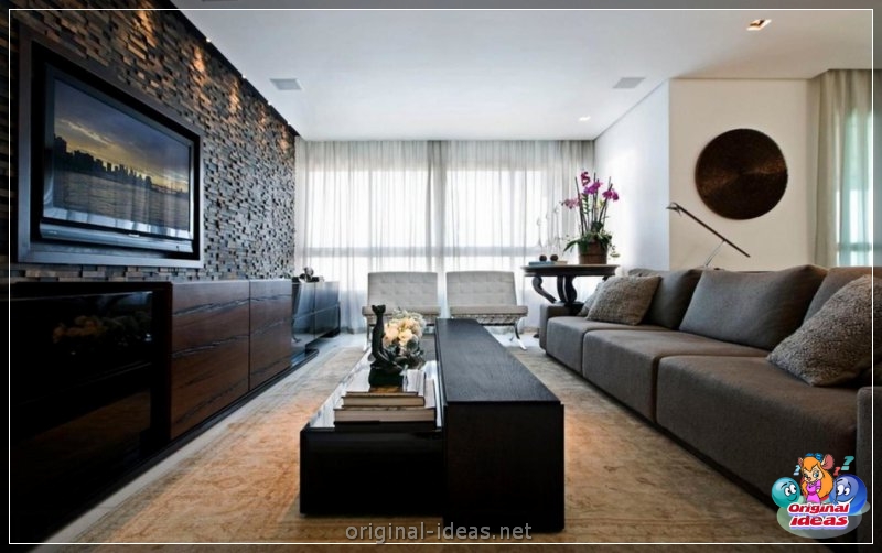 TV en la pared: ideas de diseño y combinación elegantes en el interior (pared, diseño, interior, para televisor pared) TV en la pared: ideas de diseño y combinación elegantes en el interior