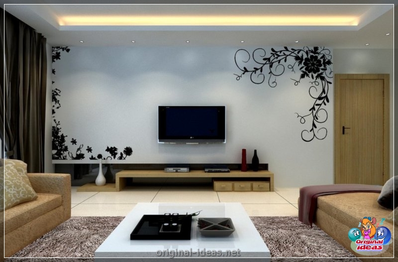 TV en la pared: ideas de diseño y combinación elegantes en el interior (pared, diseño, interior, para televisor pared) TV en la pared: ideas de diseño y combinación elegantes en el interior