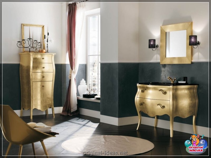 Golden color of the walls - 70 photos of options for the perfect combination (golden, color, walls, combination, combination golden other, combination golden other shades) Golden color of the walls - 70 photos of options for the perfect combination