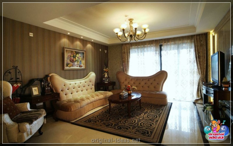 Golden color of the walls - 70 photos of options for the perfect combination (golden, color, walls, combination, combination golden other, combination golden other shades) Golden color of the walls - 70 photos of options for the perfect combination
