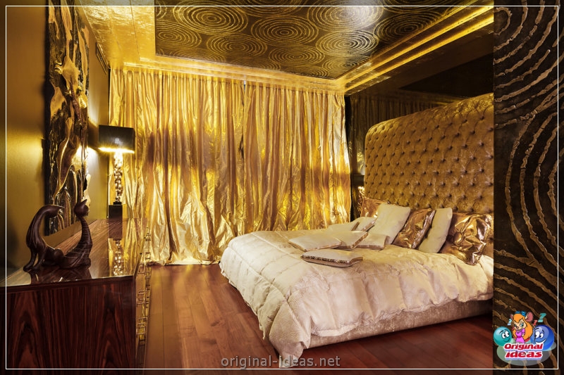 Golden color of the walls - 70 photos of options for the perfect combination (golden, color, walls, combination, combination golden other, combination golden other shades) Golden color of the walls - 70 photos of options for the perfect combination
