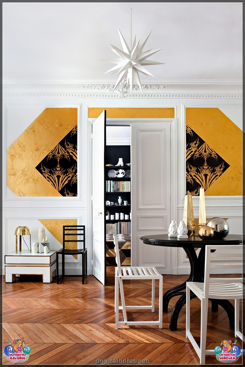 Golden color of the walls - 70 photos of options for the perfect combination (golden, color, walls, combination, combination golden other, combination golden other shades) Golden color of the walls - 70 photos of options for the perfect combination