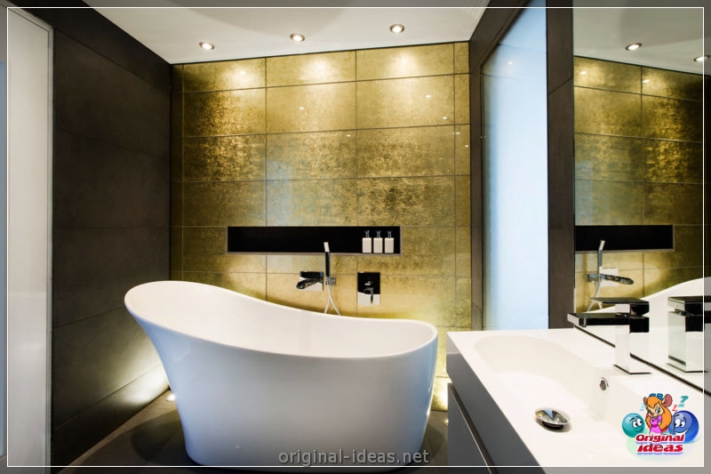 Golden color of the walls - 70 photos of options for the perfect combination (golden, color, walls, combination, combination golden other, combination golden other shades) Golden color of the walls - 70 photos of options for the perfect combination