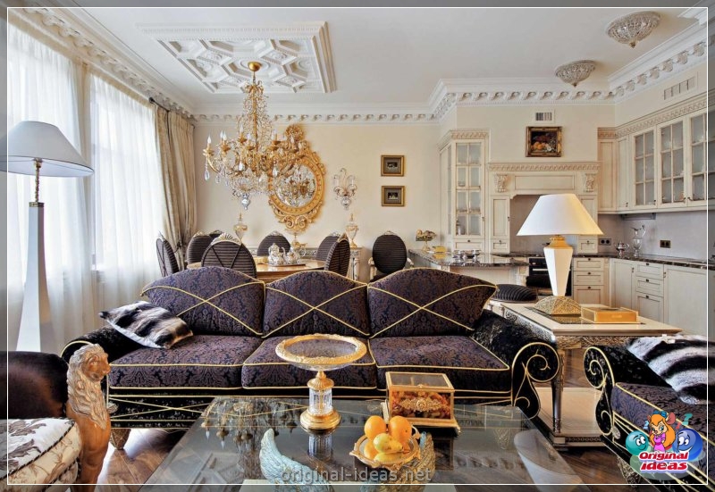 Golden color of the walls - 70 photos of options for the perfect combination (golden, color, walls, combination, combination golden other, combination golden other shades) Golden color of the walls - 70 photos of options for the perfect combination