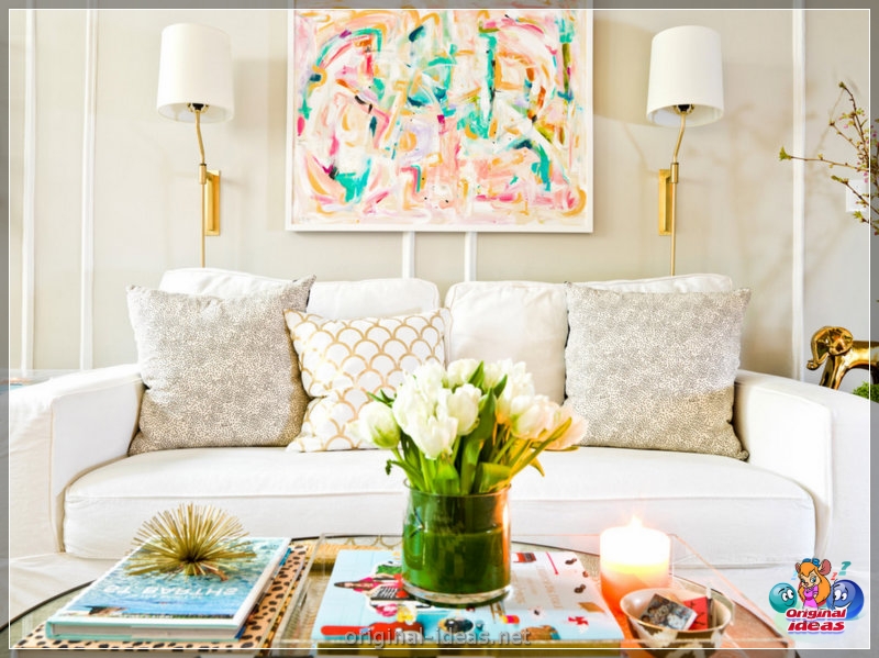 Golden color of the walls - 70 photos of options for the perfect combination (golden, color, walls, combination, combination golden other, combination golden other shades) Golden color of the walls - 70 photos of options for the perfect combination