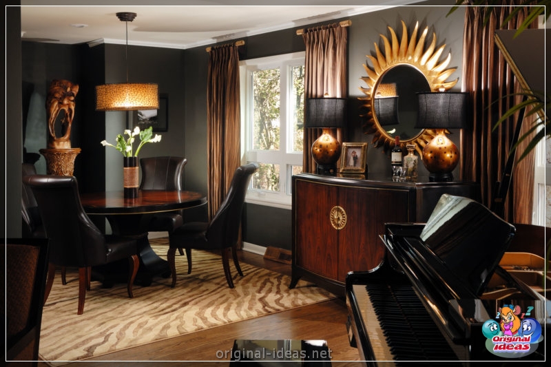 Golden color of the walls - 70 photos of options for the perfect combination (golden, color, walls, combination, combination golden other, combination golden other shades) Golden color of the walls - 70 photos of options for the perfect combination