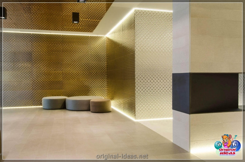 Golden color of the walls - 70 photos of options for the perfect combination (golden, color, walls, combination, combination golden other, combination golden other shades) Golden color of the walls - 70 photos of options for the perfect combination