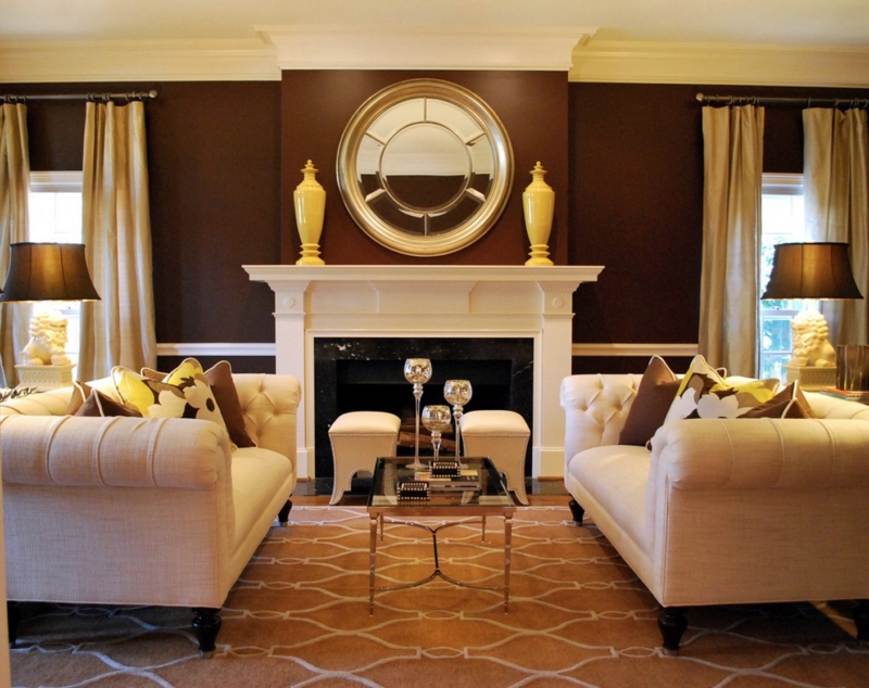 Golden color of the walls - 70 photos of options for the perfect combination (golden, color, walls, combination, combination golden other, combination golden other shades) Golden color of the walls - 70 photos of options for the perfect combination
