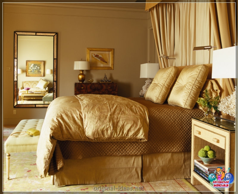 Golden color of the walls - 70 photos of options for the perfect combination (golden, color, walls, combination, combination golden other, combination golden other shades) Golden color of the walls - 70 photos of options for the perfect combination
