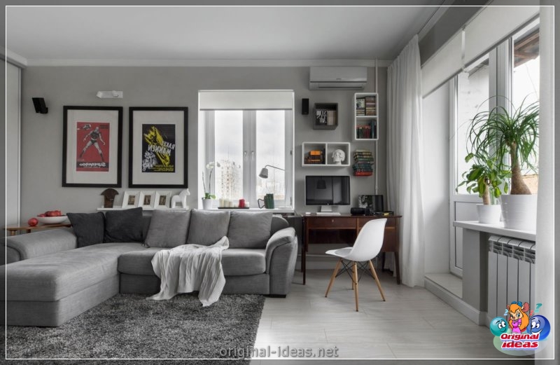 Diseño de apartamentos 70 kV. metro. - 100 fotos de los mejores productos nuevos en el interior (diseño, apartamentos, metro, interior, central sala estar) Diseño de apartamentos 70 kV. metro. - 100 fotos de los mejores productos nuevos en el interior