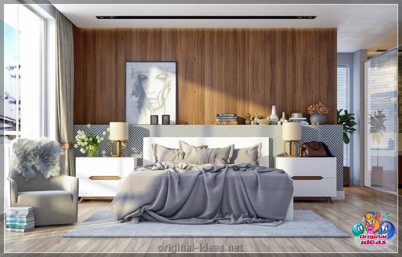 Diseño de pared en el dormitorio: 70 fotos de las mejores ideas de diseñadores (diseño, pared, dormitorio, fotos, mejores, fotos paredes dormitorio) Diseño de pared en el dormitorio: 70 fotos de las mejores ideas de diseñadores