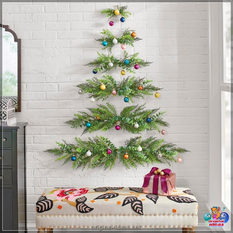 Árboles de Navidad en la pared con tus propias manos: Foto Cómo hacer un árbol de Navidad desde guirnaldas, ramas, tablas, bastidores, papeles, oropel, oropel, oropel (árboles, navidad, pared, propias) Árboles de Navidad en la pared con tus propias manos: Foto Cómo hacer un árbol de Navidad desde guirnaldas, ramas, tablas, bastidores, papeles, oropel, oropel, oropel