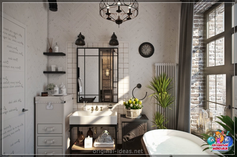Baño con ventana: Top-50 Fotos de diseño de moda (baño, ventana, fotos, diseño, Foto baño ventana, interior baño ventana) Baño con ventana: Top-50 Fotos de diseño de moda