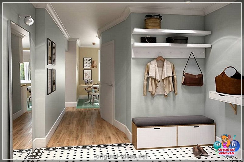 Das Innere des Flurs in der Wohnung in hellen Farben: Das Design des Korridors in verschiedenen Stilen, wie man ein gemütliches Interieur in hellen Farben macht (innere, flurs, wohnung, hellen) Das Innere des Flurs in der Wohnung in hellen Farben: Das Design des Korridors in verschiedenen Stilen, wie man ein gemütliches Interieur in hellen Farben macht
