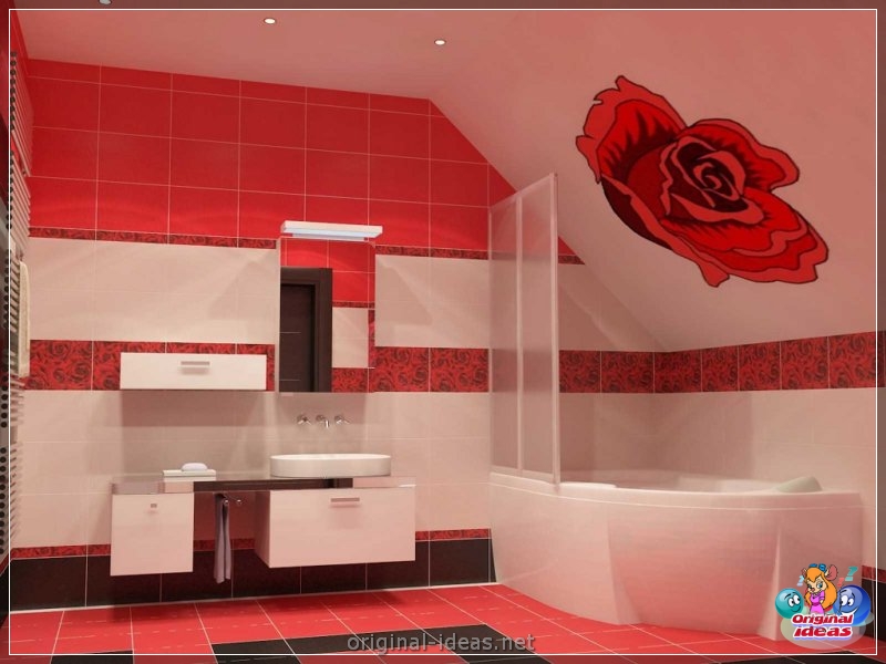 Baño rojo - 90 fotos de las ideas de diseño moderno brillante (baño, rojo, fotos, ideas, diseño, moderno) Baño rojo - 90 fotos de las ideas de diseño moderno brillante