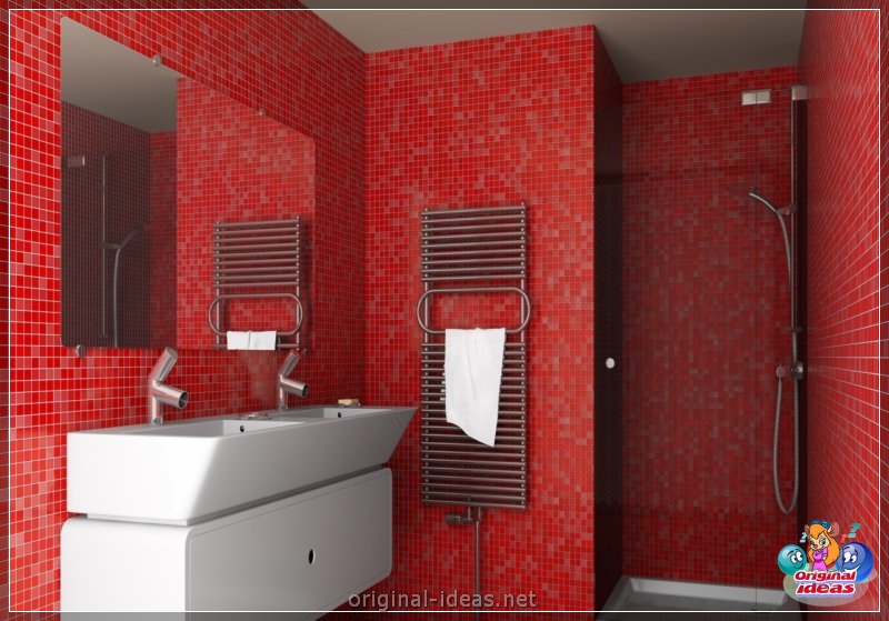 Baño rojo - 90 fotos de las ideas de diseño moderno brillante (baño, rojo, fotos, ideas, diseño, moderno) Baño rojo - 90 fotos de las ideas de diseño moderno brillante