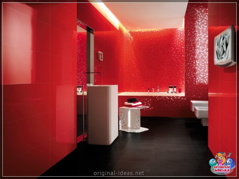 Baño rojo - 90 fotos de las ideas de diseño moderno brillante (baño, rojo, fotos, ideas, diseño, moderno) Baño rojo - 90 fotos de las ideas de diseño moderno brillante
