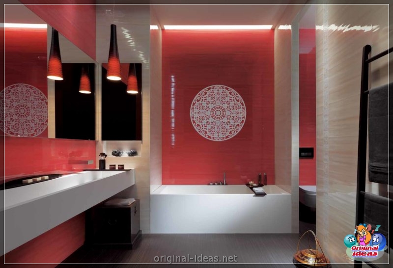 Baño rojo - 90 fotos de las ideas de diseño moderno brillante (baño, rojo, fotos, ideas, diseño, moderno) Baño rojo - 90 fotos de las ideas de diseño moderno brillante