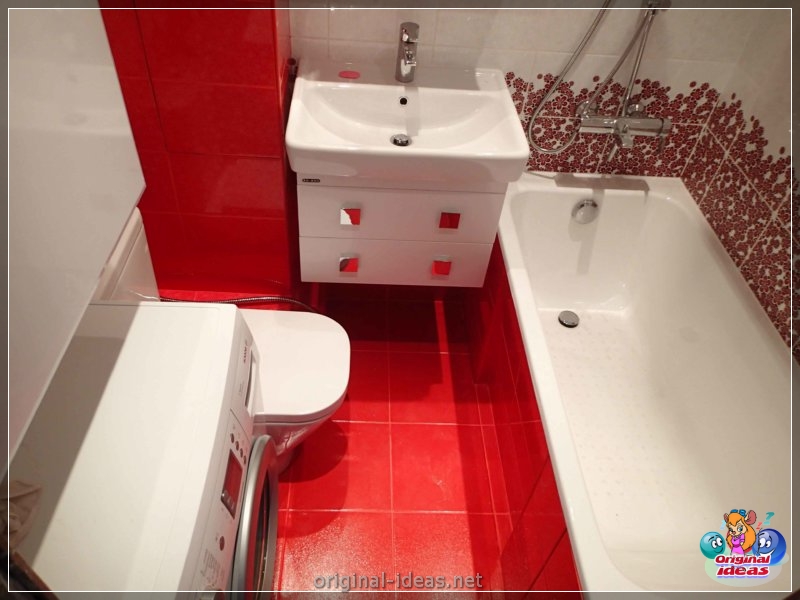 Baño rojo - 90 fotos de las ideas de diseño moderno brillante (baño, rojo, fotos, ideas, diseño, moderno) Baño rojo - 90 fotos de las ideas de diseño moderno brillante