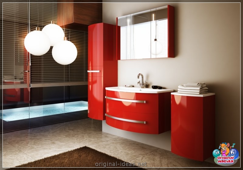 Baño rojo - 90 fotos de las ideas de diseño moderno brillante (baño, rojo, fotos, ideas, diseño, moderno) Baño rojo - 90 fotos de las ideas de diseño moderno brillante