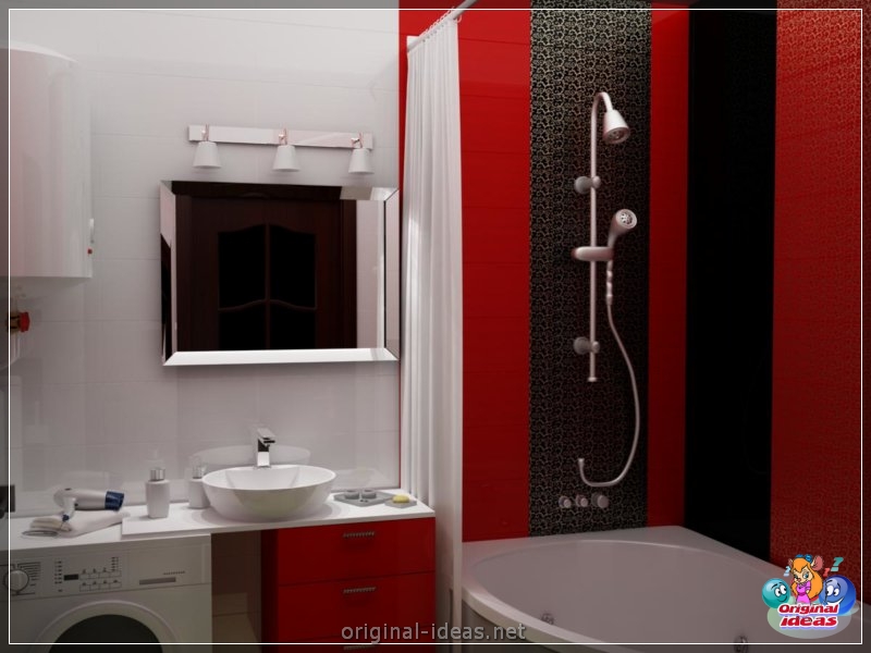 Baño rojo - 90 fotos de las ideas de diseño moderno brillante (baño, rojo, fotos, ideas, diseño, moderno) Baño rojo - 90 fotos de las ideas de diseño moderno brillante