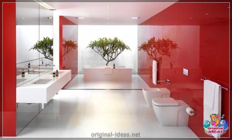 Baño rojo - 90 fotos de las ideas de diseño moderno brillante (baño, rojo, fotos, ideas, diseño, moderno) Baño rojo - 90 fotos de las ideas de diseño moderno brillante
