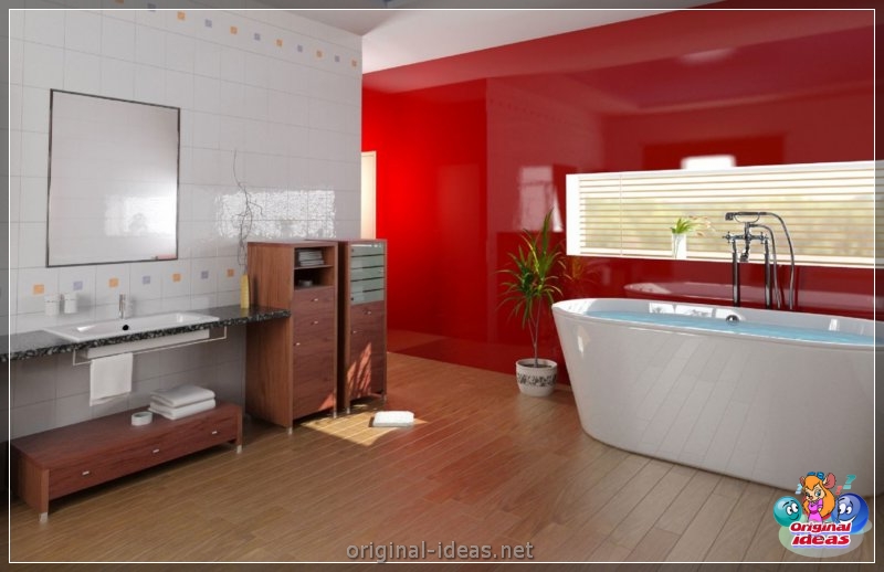 Baño rojo - 90 fotos de las ideas de diseño moderno brillante (baño, rojo, fotos, ideas, diseño, moderno) Baño rojo - 90 fotos de las ideas de diseño moderno brillante