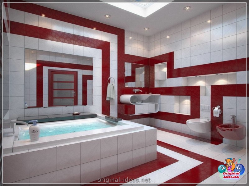 Baño rojo - 90 fotos de las ideas de diseño moderno brillante (baño, rojo, fotos, ideas, diseño, moderno) Baño rojo - 90 fotos de las ideas de diseño moderno brillante