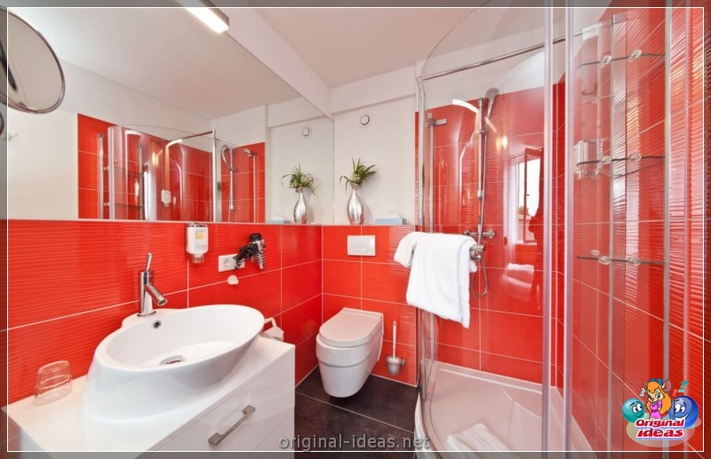 Baño rojo - 90 fotos de las ideas de diseño moderno brillante (baño, rojo, fotos, ideas, diseño, moderno) Baño rojo - 90 fotos de las ideas de diseño moderno brillante