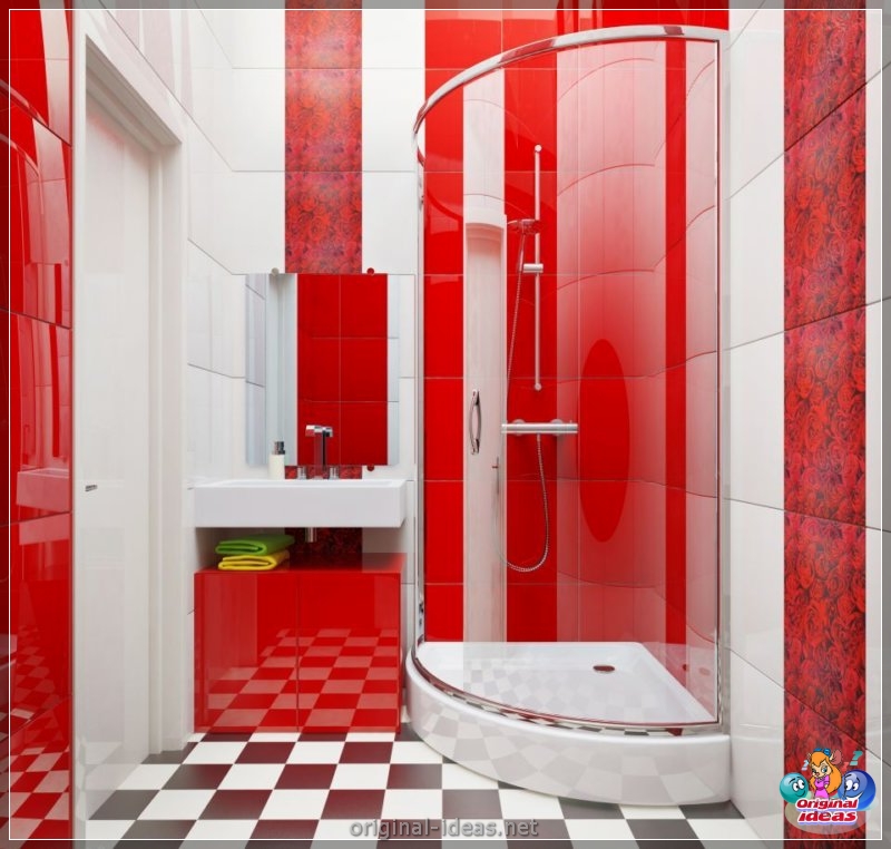 Baño rojo - 90 fotos de las ideas de diseño moderno brillante (baño, rojo, fotos, ideas, diseño, moderno) Baño rojo - 90 fotos de las ideas de diseño moderno brillante