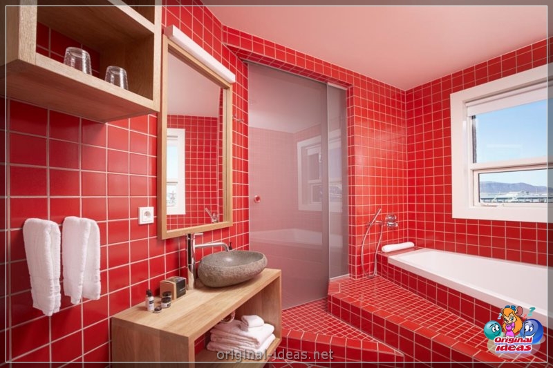 Baño rojo - 90 fotos de las ideas de diseño moderno brillante (baño, rojo, fotos, ideas, diseño, moderno) Baño rojo - 90 fotos de las ideas de diseño moderno brillante