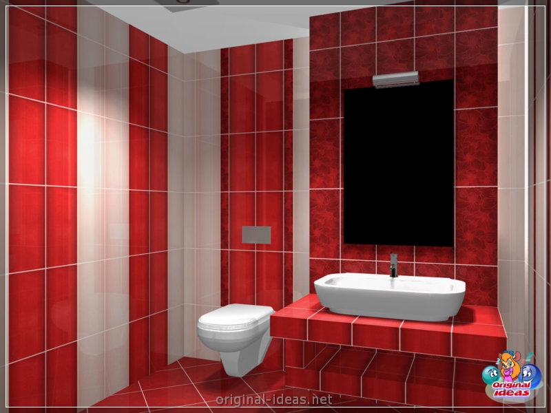 Baño rojo - 90 fotos de las ideas de diseño moderno brillante (baño, rojo, fotos, ideas, diseño, moderno) Baño rojo - 90 fotos de las ideas de diseño moderno brillante