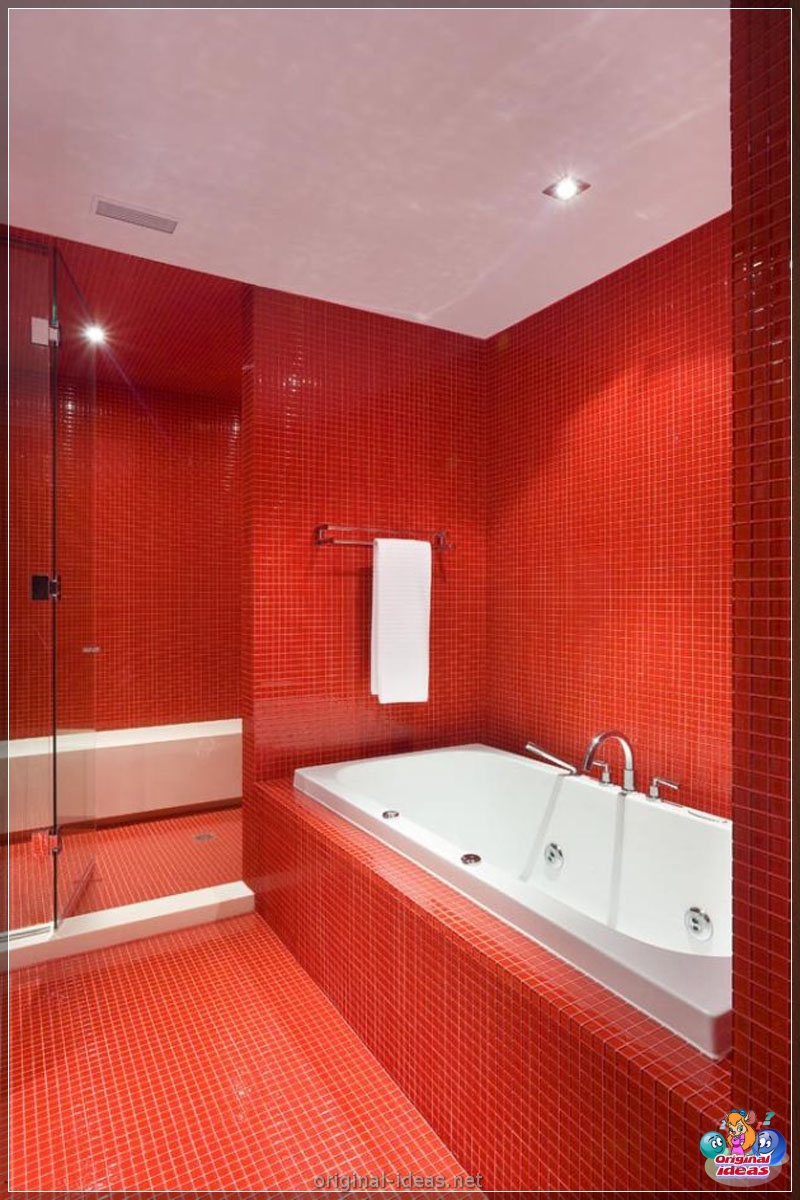 Baño rojo - 90 fotos de las ideas de diseño moderno brillante (baño, rojo, fotos, ideas, diseño, moderno) Baño rojo - 90 fotos de las ideas de diseño moderno brillante
